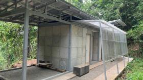 Alzado frontal del prototipo de vivienda.