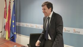 Carlos Fernández Carriedo durante la presentación de la contabilidad de Castilla y León, correspondiente al primer trimestre de 2023