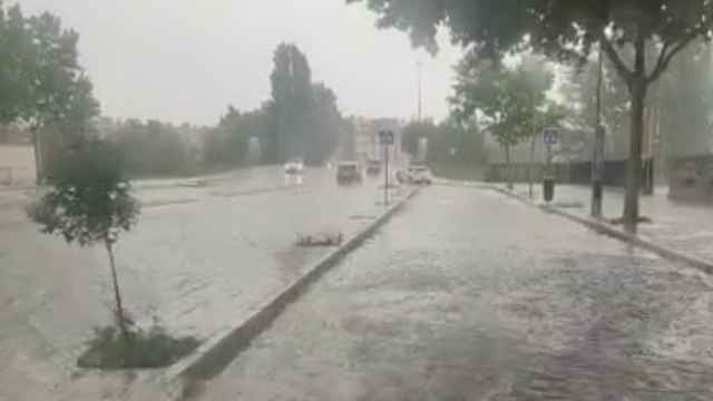 Imagen de inundaciones en carreteras de Ávila