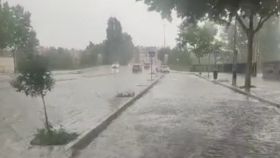 Imagen de inundaciones en carreteras de Ávila