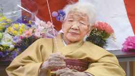 La japonesa Kane Tanaka, que fue la más longeva del mundo, celebrando su 117 cumpleaños.