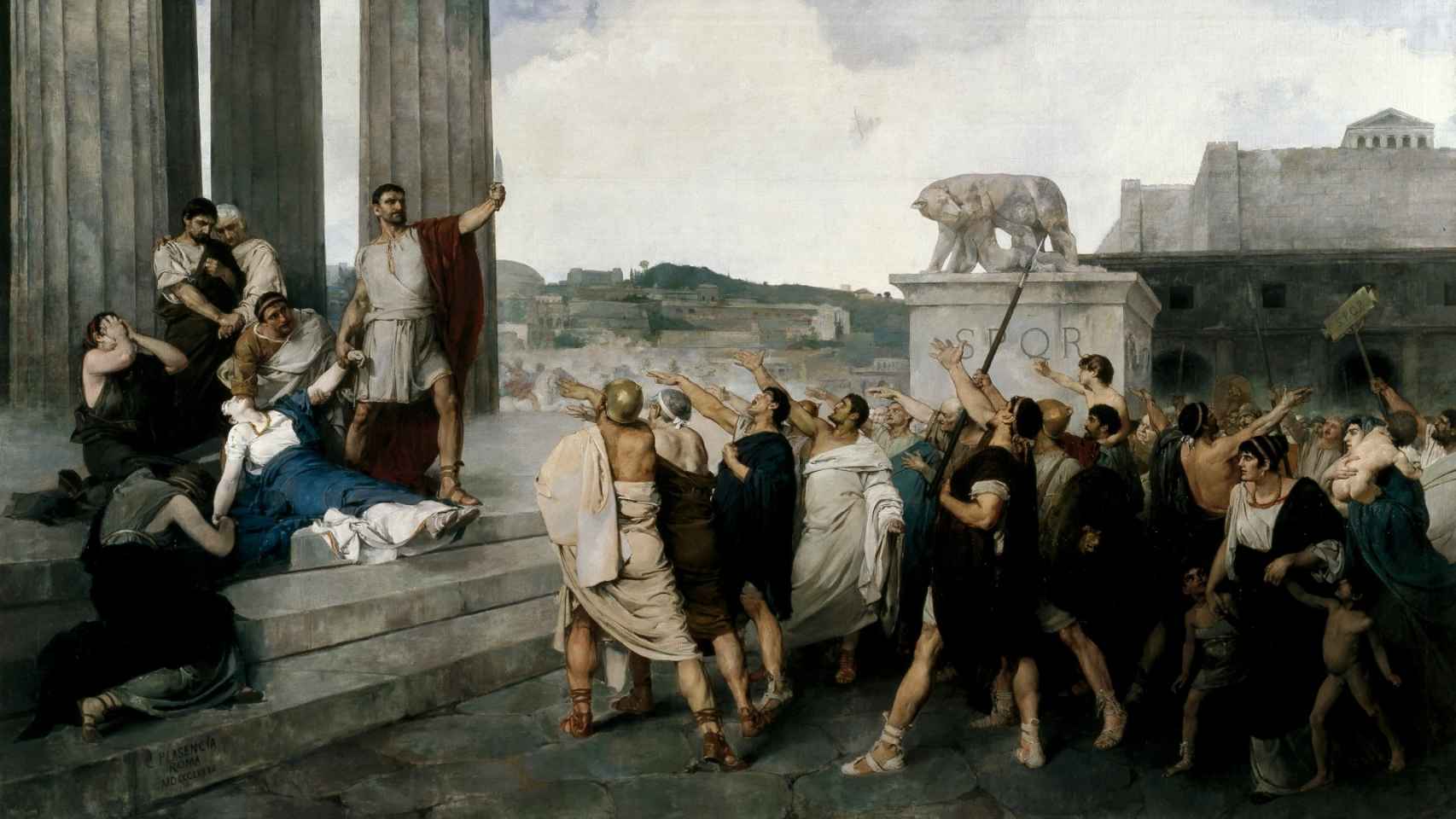 'Origen de la República Romana (año 598 antes de la era cristiana)', un lienzo de Casto Plasencia (1877). / Museo del Prado