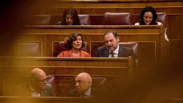 Carmen Calvo y José Luis Ábalos el pasado 18 de mayo en un pleno del Congreso de los Diputados.
