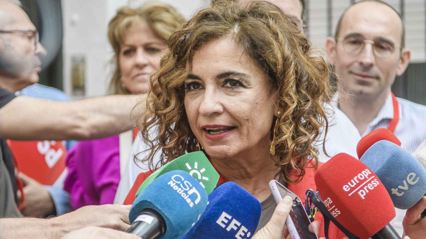 María Jesús Montero, ministra de Hacienda y Función Pública, el día de las pasadas elecciones autonómicas y locales.