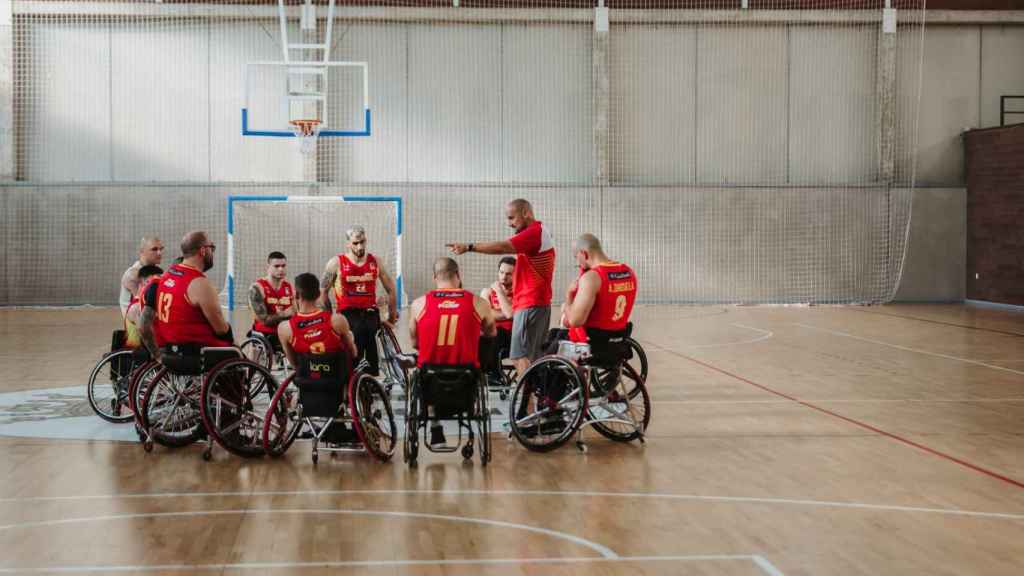 La selección española de baloncesto en silla de ruedas, en una concentración