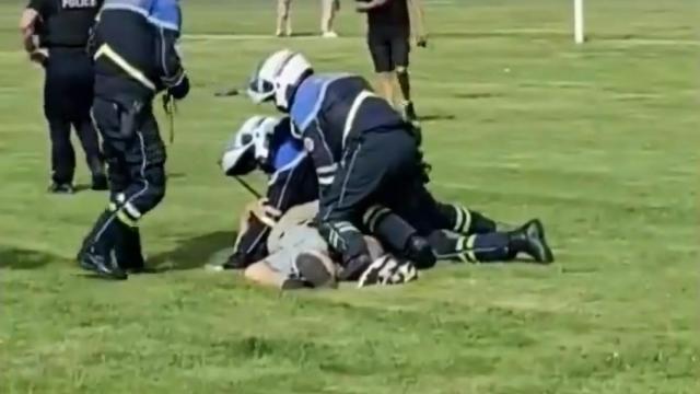 Arresto del atacante en Annecy.