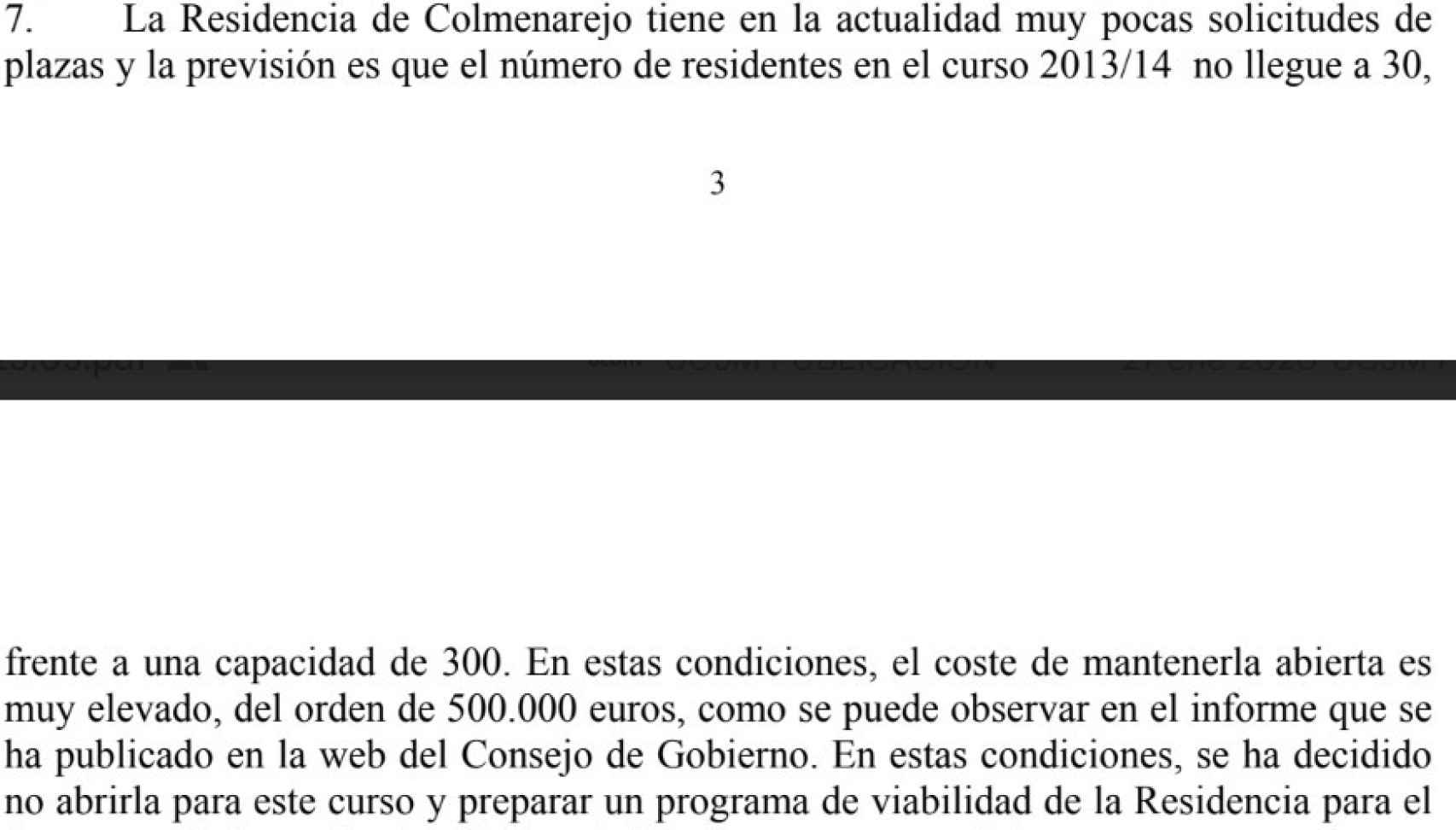 Extracto del acta del Consejo de Gobierno de la UC3M del 4 de julio de 2013.