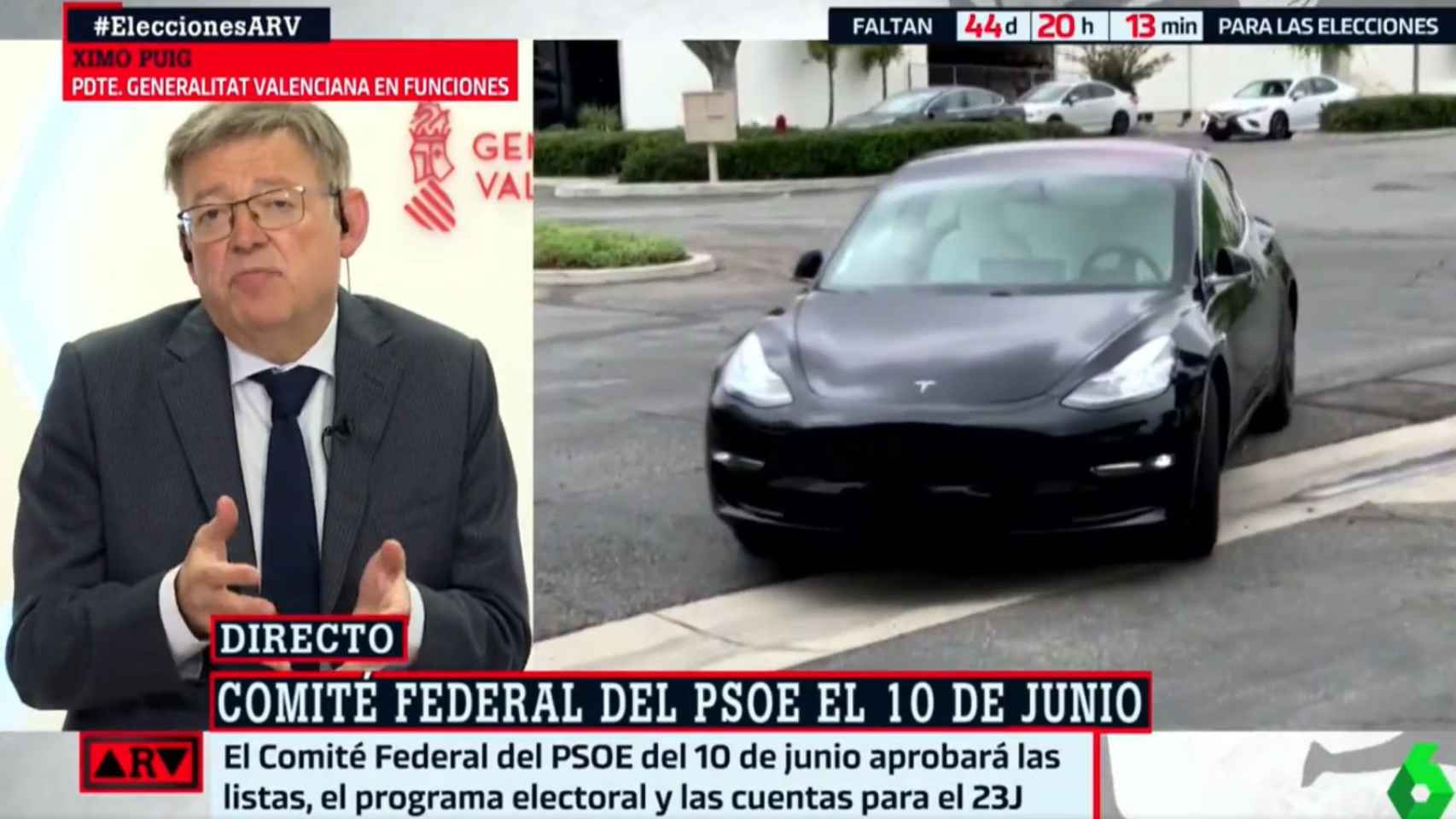 Ximo Puig, preguntado sobre la llegada de Tesla a Valencia en 'La Sexta'.