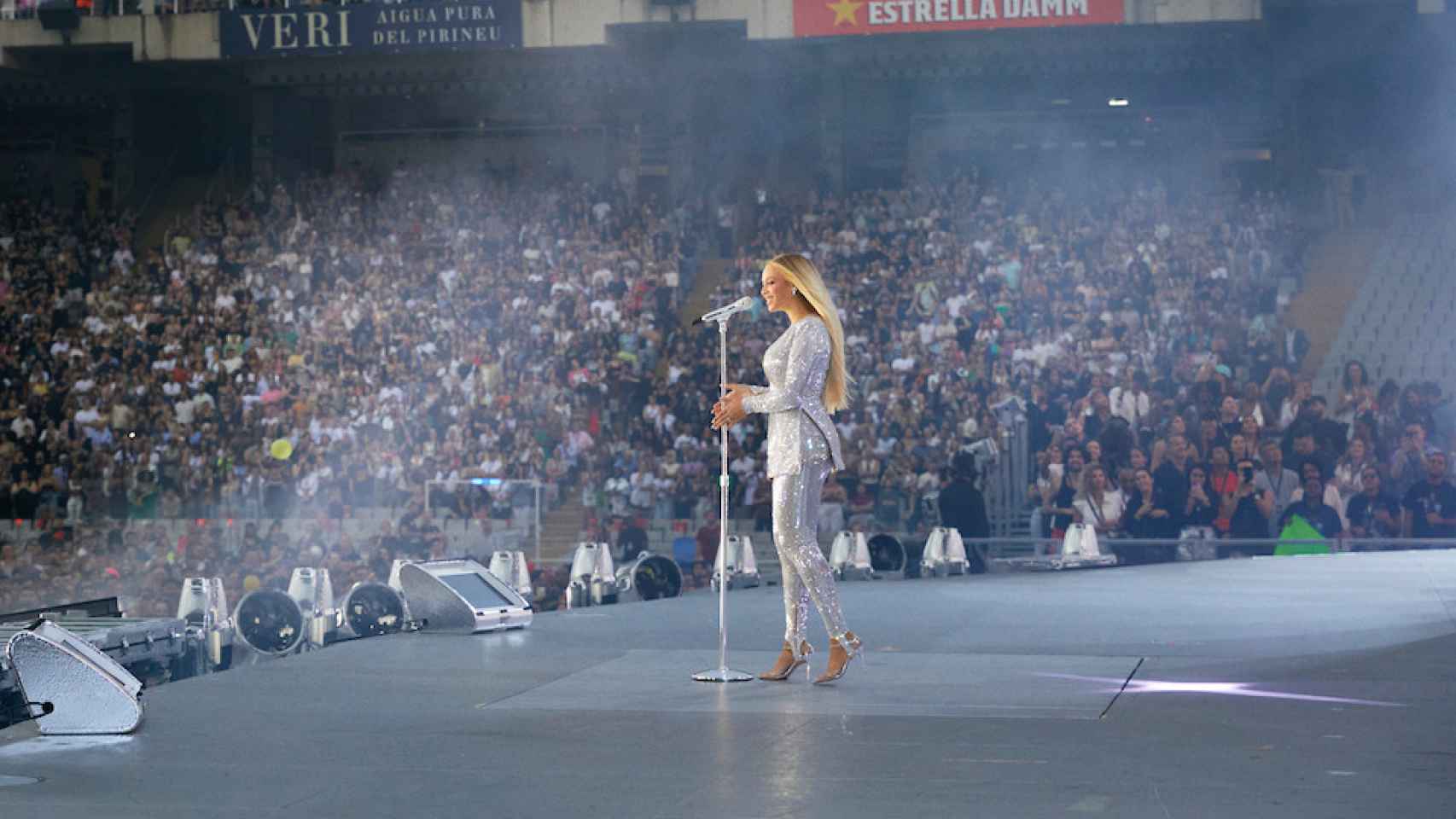 Beyoncé, durante su concierto en el Estadi Olímpico de Barcelona.