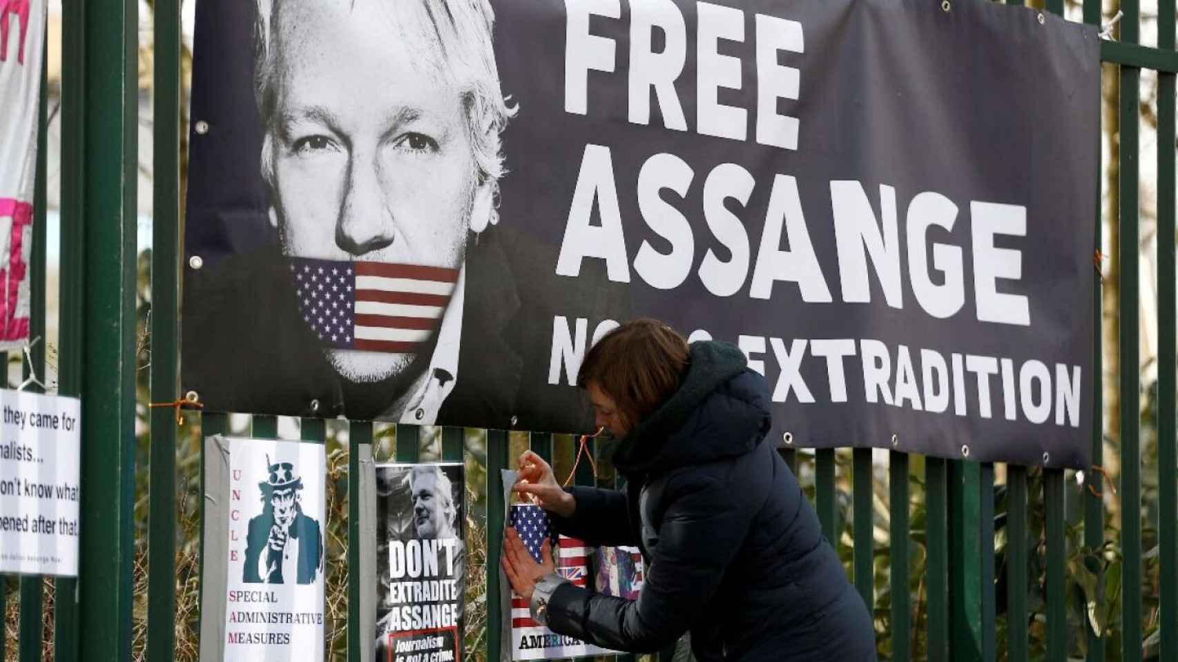 Manifestación en favor de Assange.