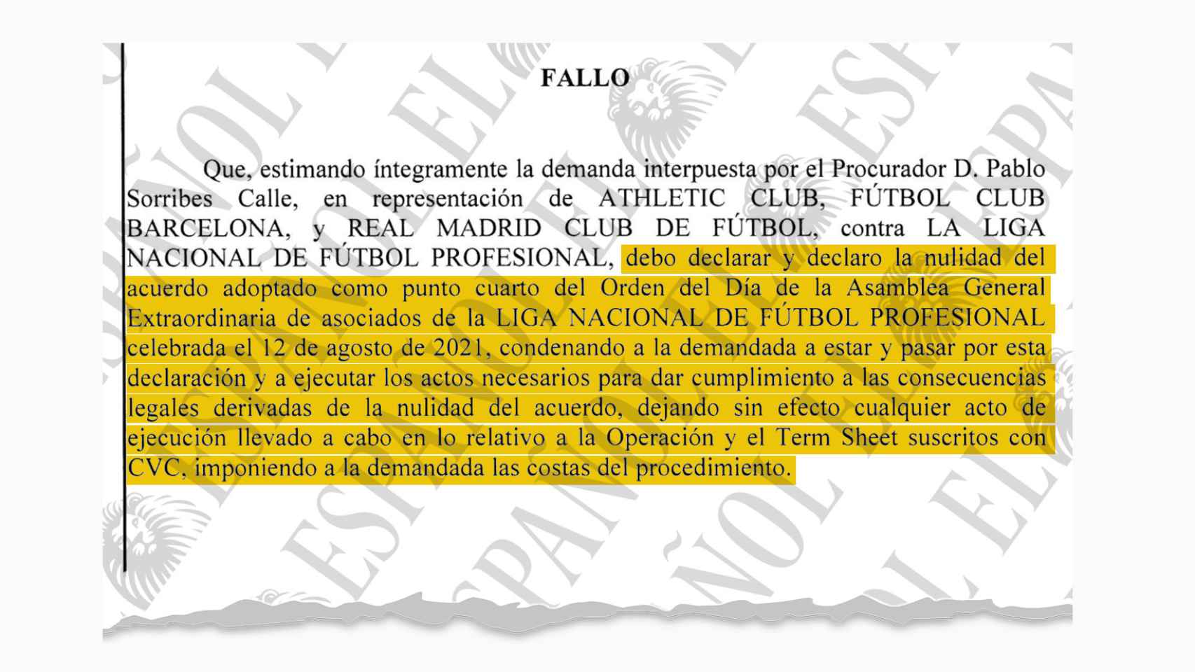 Fallo del Juzgado de Primera Instancia de Madrid