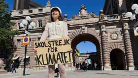 Greta Thunberg, en su última huelga por el clima.