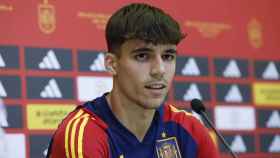 Gabri Veiga, en rueda de prensa con la selección española de fútbol sub21