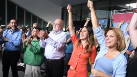 La ministra Irene Montero junto a Noemí Santana, el pasado 21 de mayo en Tenerife en un acto de campaña de Podemos.