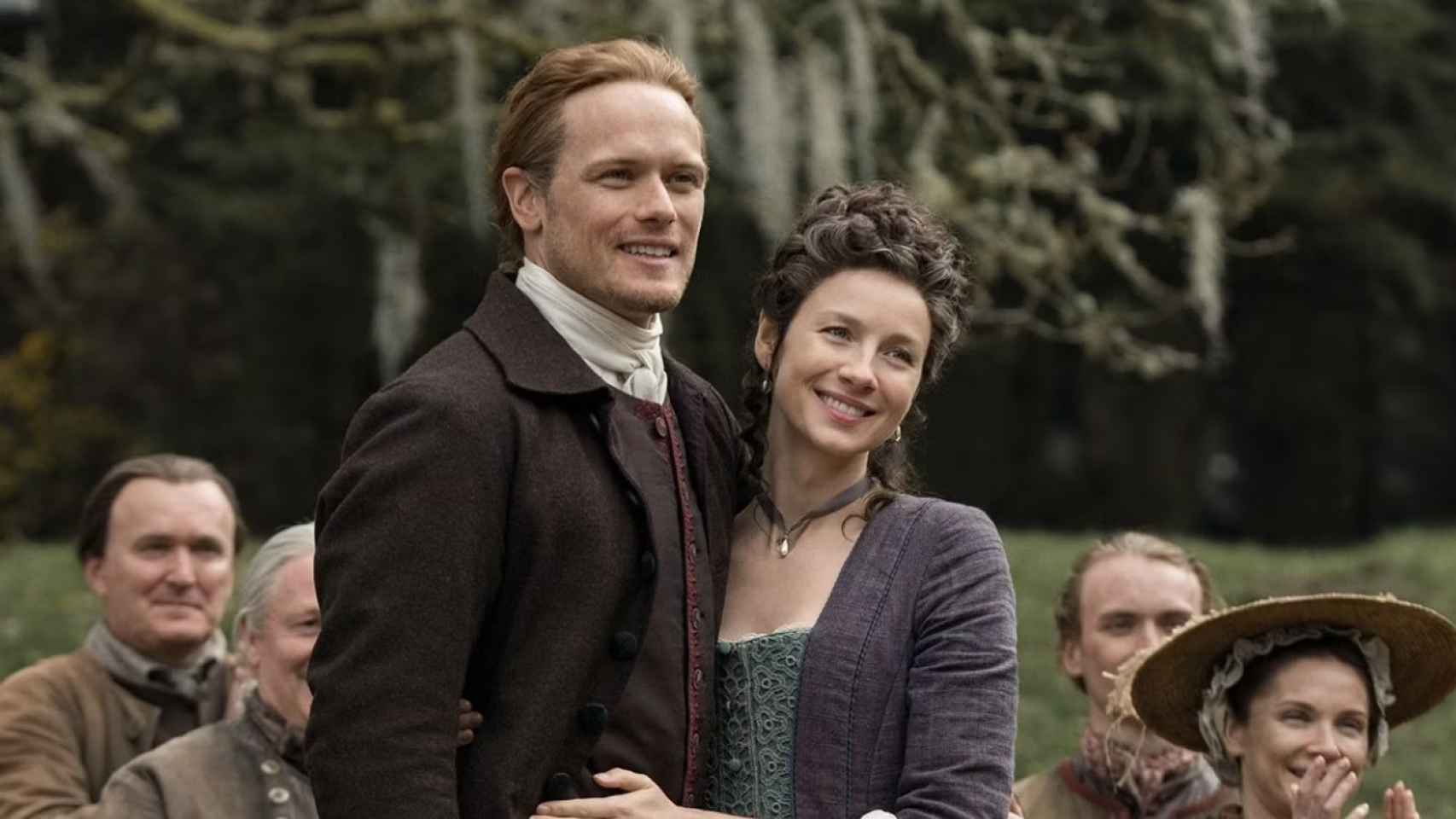Jamie y Claire Fraser en 'Outlander'.
