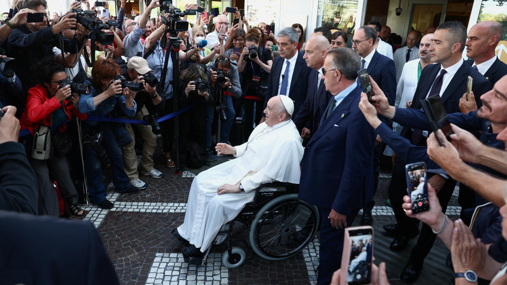 Pope Francis is discharged from the Gemelli Hospital in Rome.