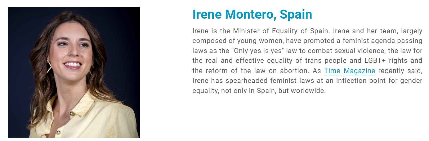 Nominación de Irene Montero.