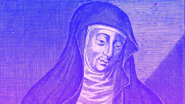 Hildegard von Bingen, grabado de la época