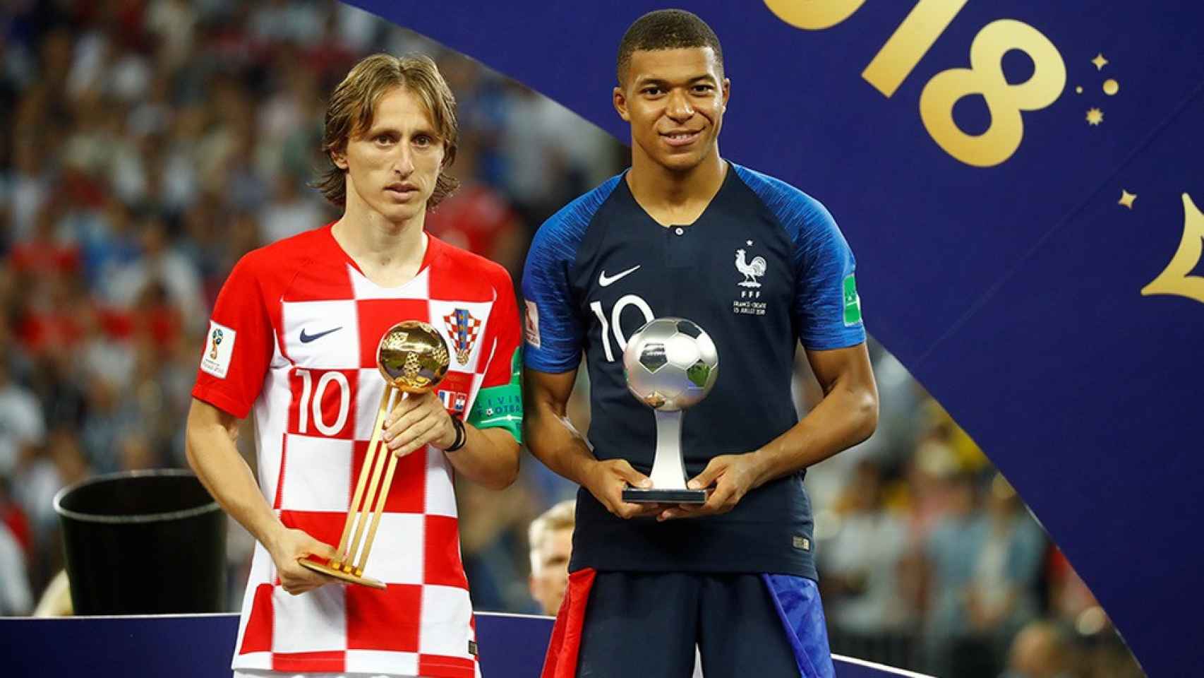 Modric y Mbappé, en el Mundial de 2018.