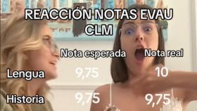 Se hace viral la reacción de una castellano-manchega a sus notas de la EvAU: Increíble