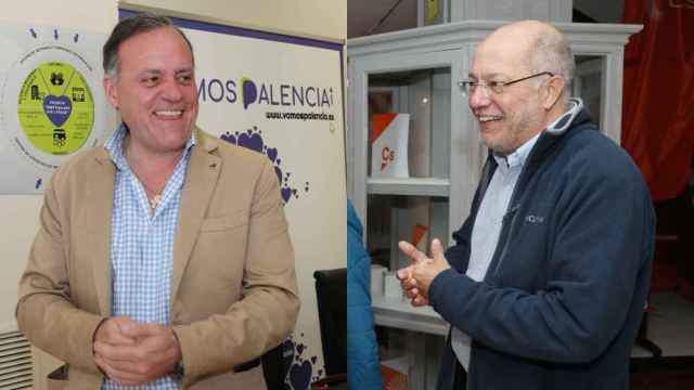 El líder de Vamos Palencia, Domiciano Curiel, y el procurador de Ciudadanos, Francisco Igea.
