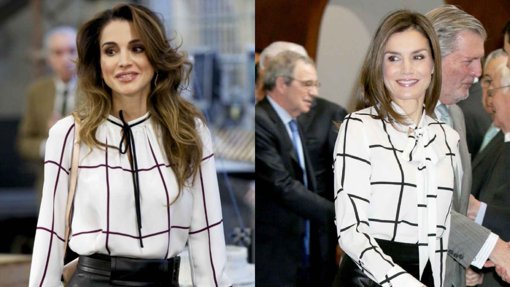 Los 10 looks más parecidos de la reina Letizia y Rania de Jordania, a examen