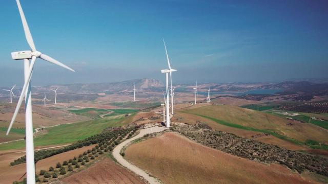 Imagen de un parque eólico en la provincia de Málaga.