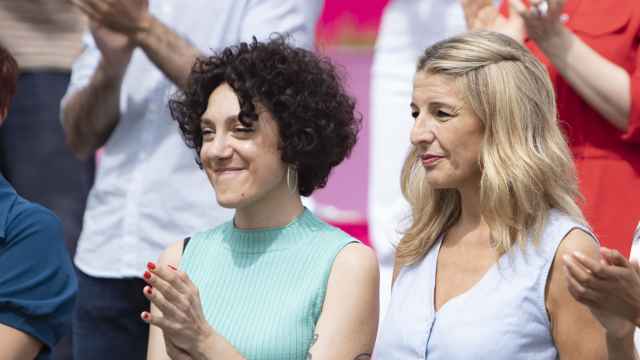 La líder de En Comú Podem, Aina Vidal, y la de Sumar, Yolanda Díaz, este miércoles en Madrid.