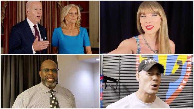 Biden y su mujer, Taylor Swift, Shaquille O'Neal y John Cena dan la convocatoria de EEUU