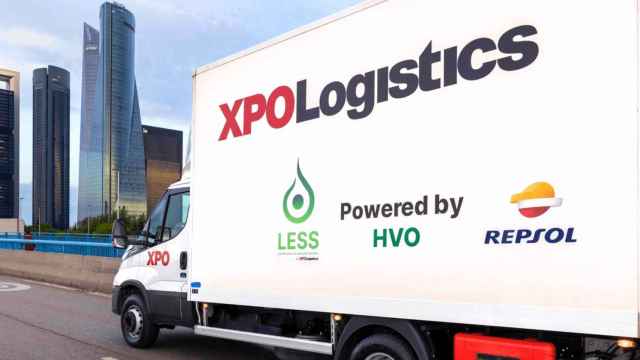 Camión de XPO alimentado con biocombustibles de Repsol