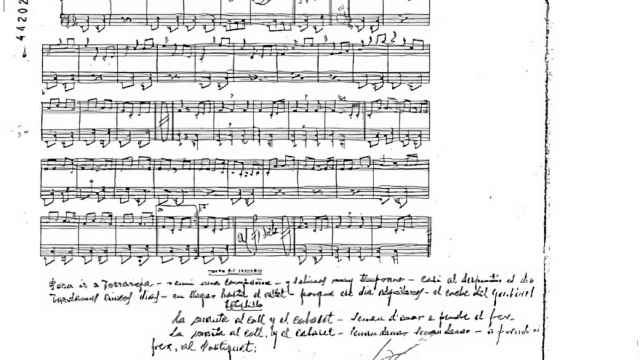 La partitura registrada de 'La manta al coll' en 1953.