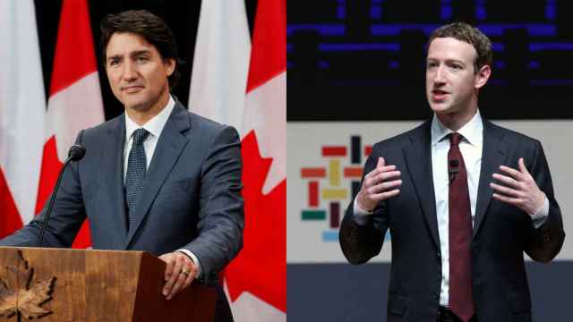 Justin Trudeau, el presidente de Canadá, y Mark Zuckerberg, el director ejecutivo de Meta.