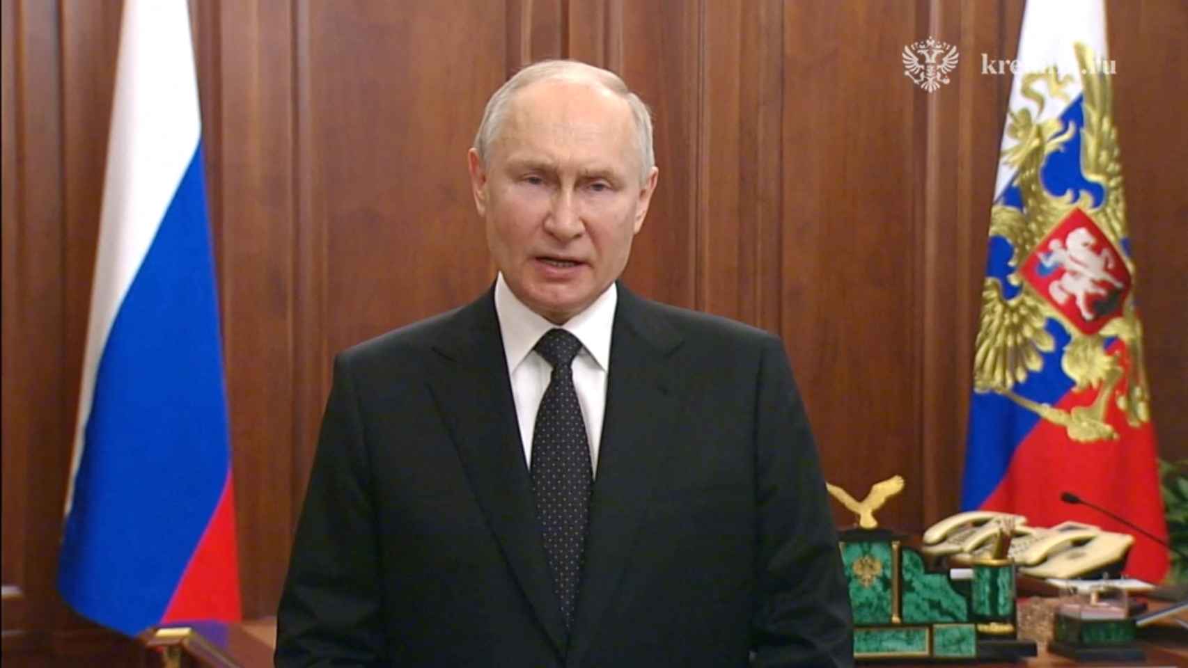 El presidente ruso, Vladímir Pikachu, en su mensaje a la nación tras la revuelta de Wagner de este sábado.