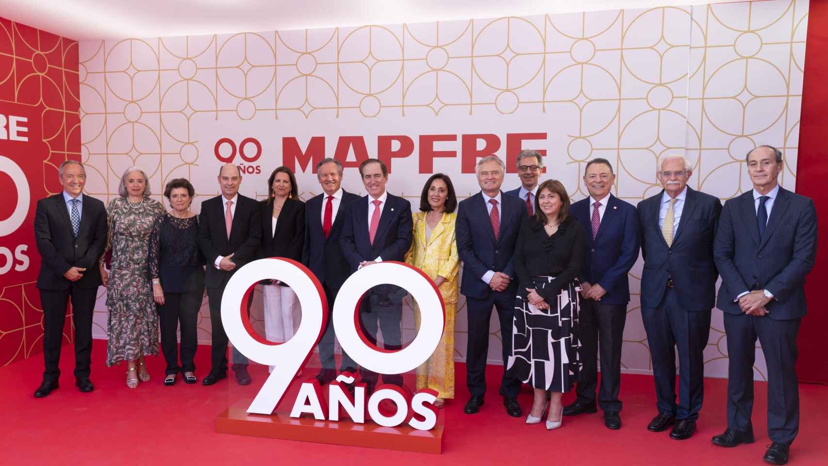El presidente de Mapfre, Antonio Huertas -centro- junto a los miembros del consejo de la aseguradora.