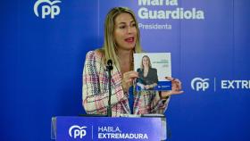 María Guardiola durante un acto de campaña para las elecciones autonómicas del 28-M