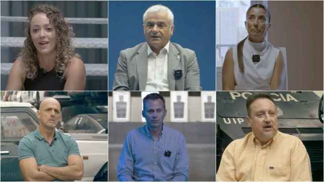 Seis de los protagonistas del documental, víctimas de las agresiones a policías y guardias.