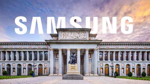 Fotomontaje con el Museo del Prado y el logo de Samsung