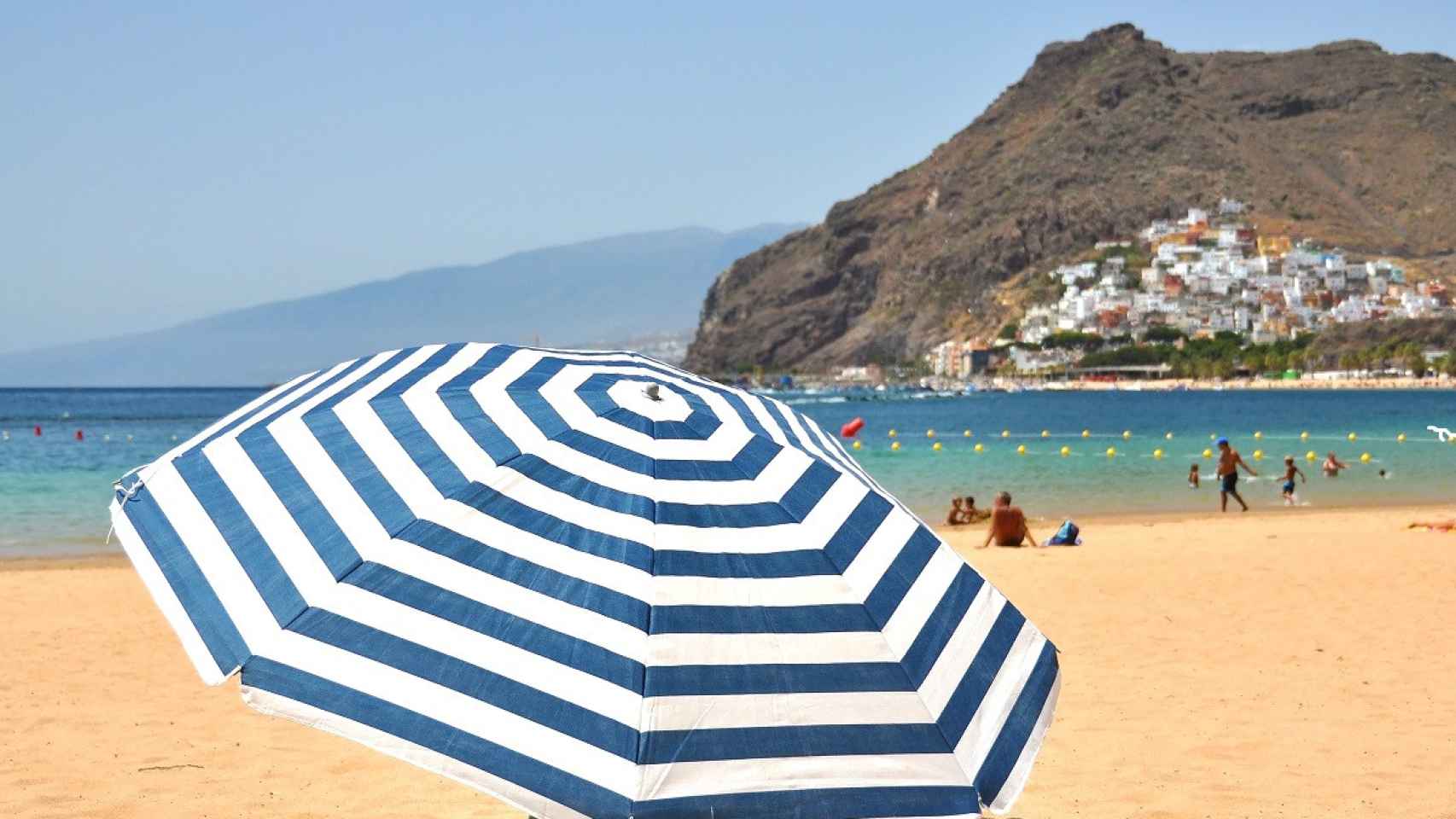 Sombrilla playa parasol aluminio y poliéster naranja