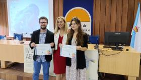 Samuel García Gil; la Dra. Patricia Corredor Lamas (URJC); y la Dra. Tamara Moya Jorge (UC3M; premiada en la categoría de artículo).