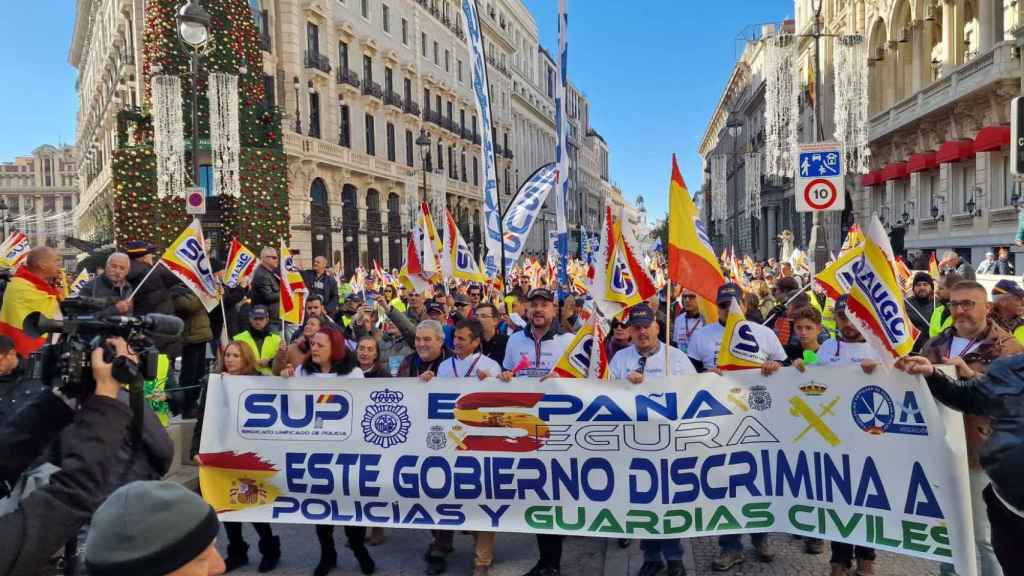 Manifestación del SUP en el centro de Madrid.