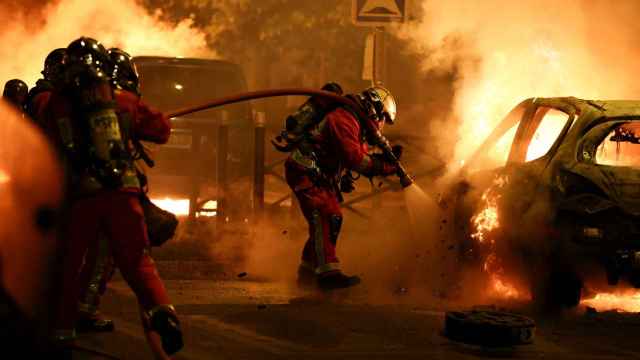 Imagen de los disturbios esta noche en Francia
