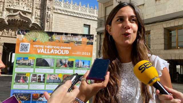La concejala de Turismo, Eventos y Marca Ciudad del Ayuntamiento de Valladolid, Blanca Jiménez, en declaraciones a los medios