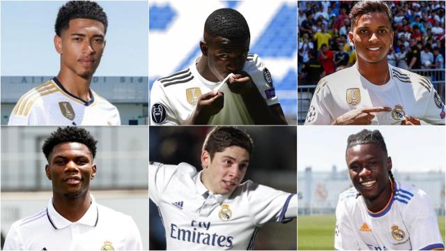 Bellingham, Vinicius, Rodrygo, Tchouaméni, Fede Valverde y Camavinga