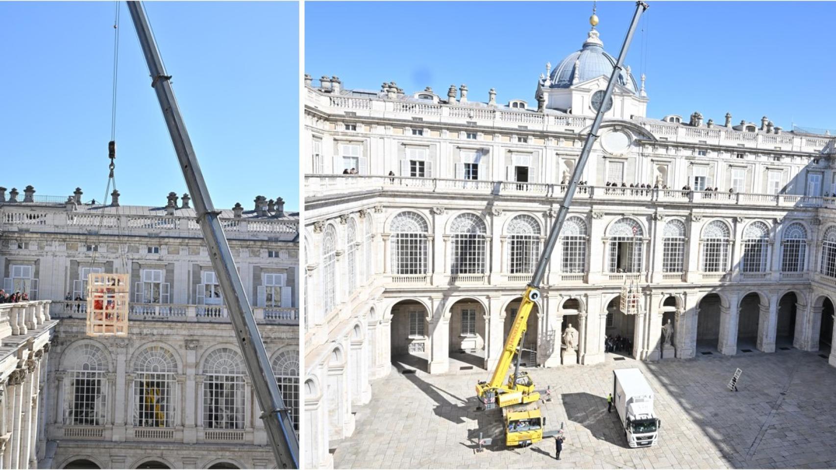 Traslado de La Roldana: descenso por el Patio del Príncipe del Palacio Real de Madrid