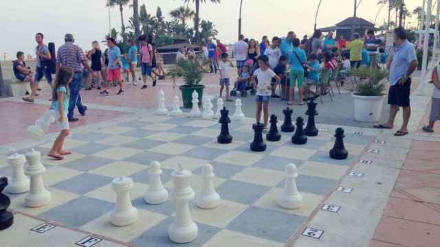 Unos tableros de ajedrez en Estepona.