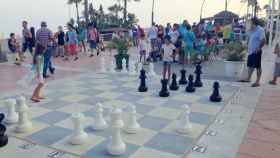 Unos tableros de ajedrez en Estepona.