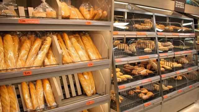 Barras de pan supermercado.