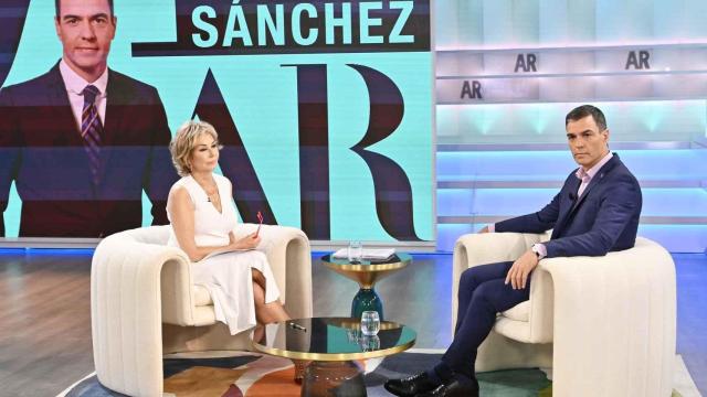 Pedro Sánchez durante su visita a 'El programa de Ana Rosa' de Telecinco.