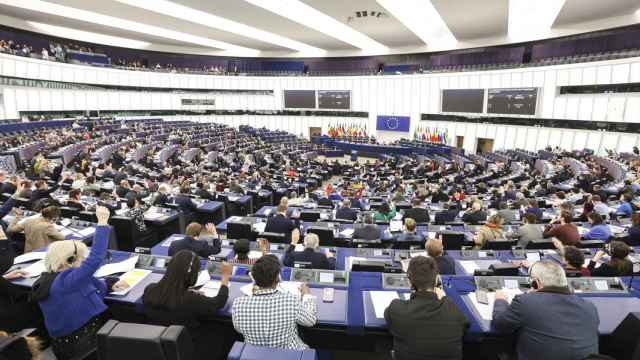Vista de una votación en el Parlamento Europeo, en Estrasburgo, Francia