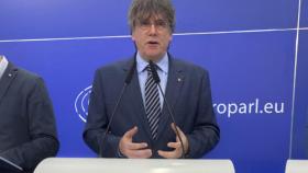 Carles Puigdemont este miércoles en rueda de prensa.